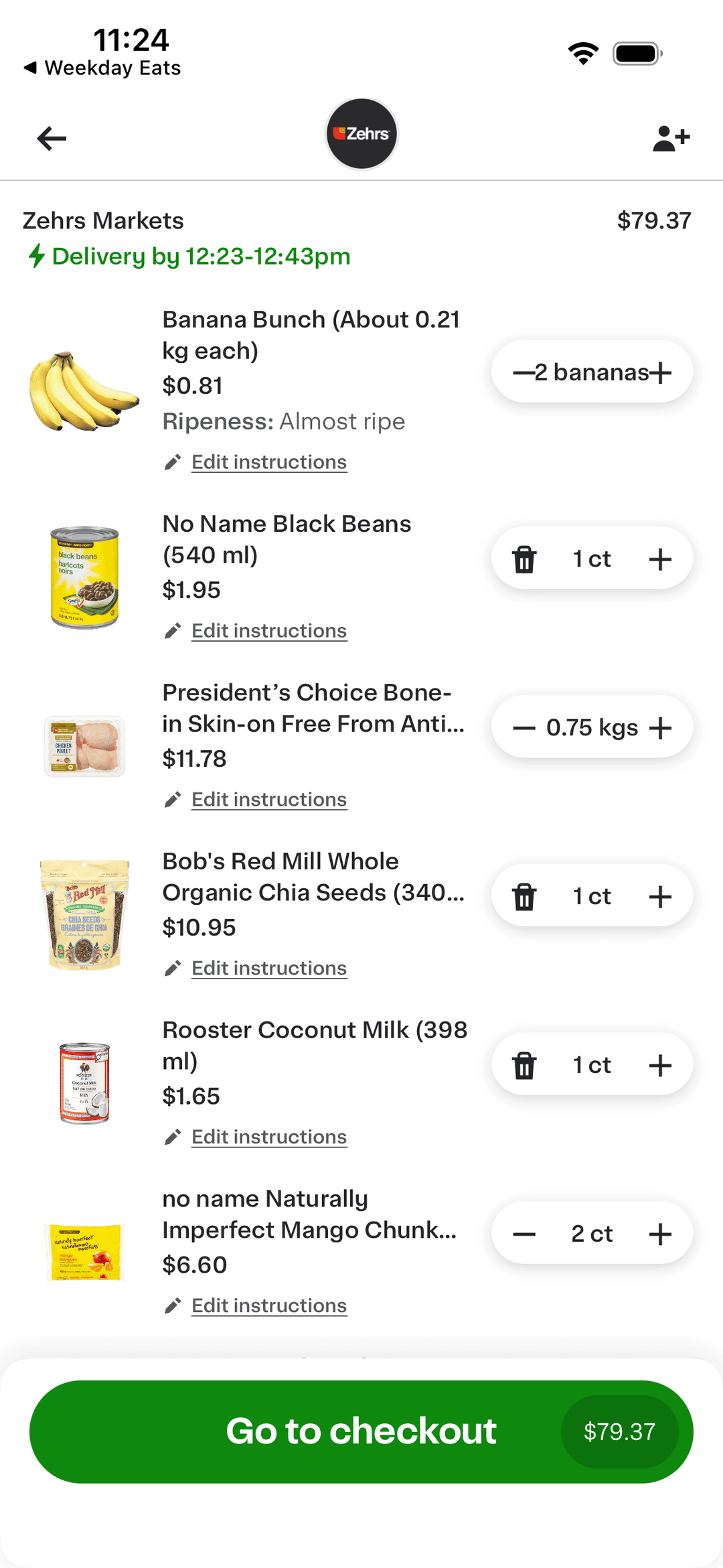 Instacart cart